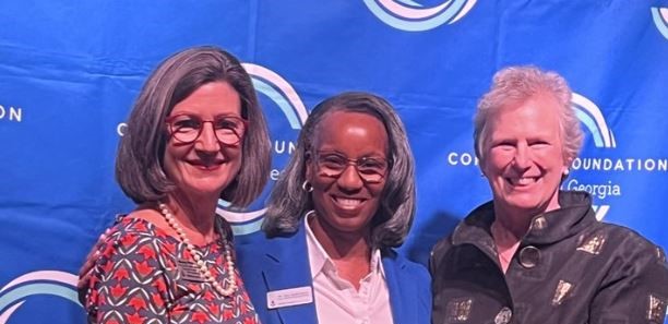 L-R Nancy White, vice president of University Advancement & executive director of the MGA Foundation, Dr. Tara Underwood, dean of MGA’s School of Health & Natural Sciences, and Kathryn Dennis, president of the Community Foundation of Central Georgia.